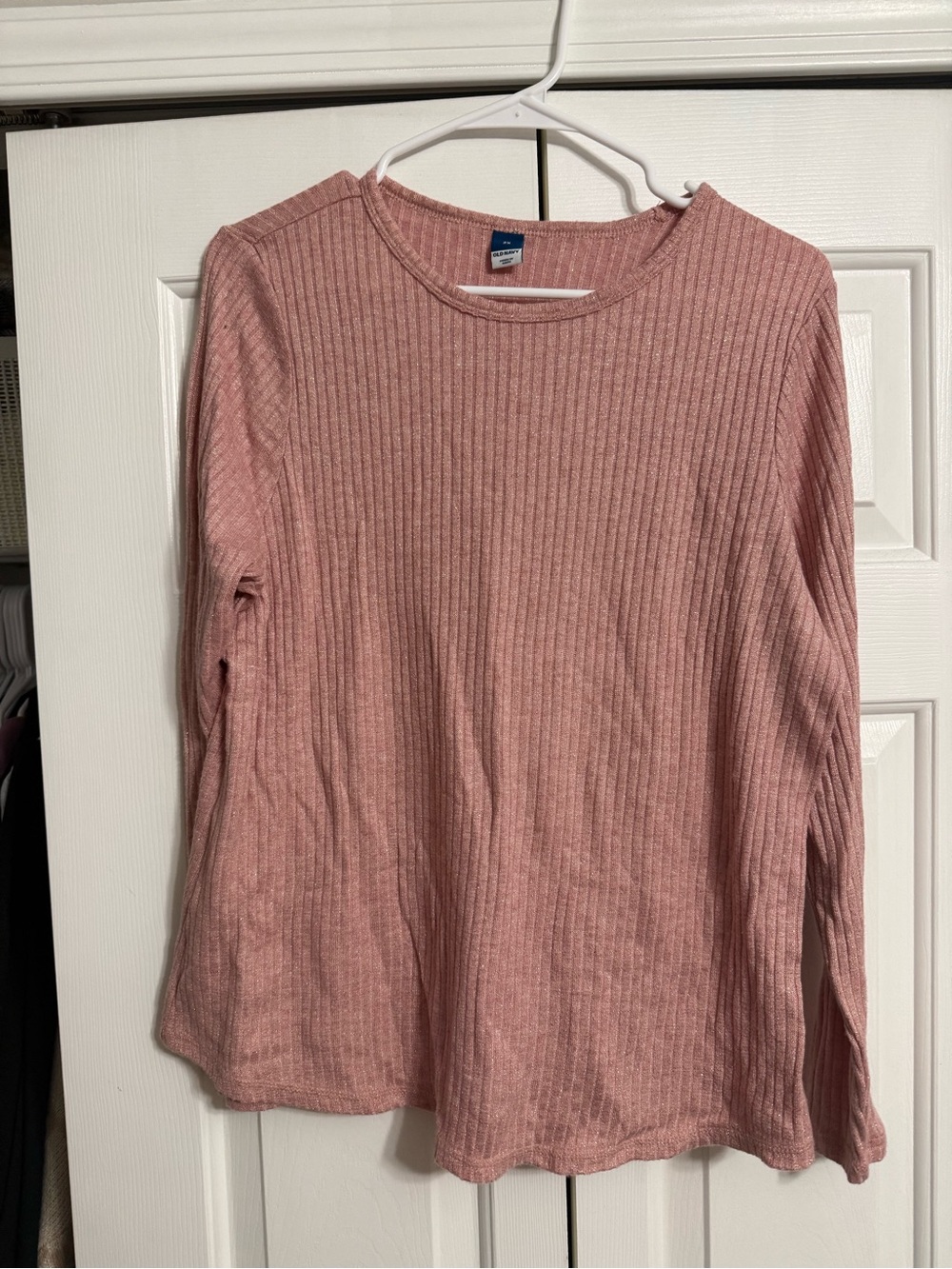 Old Navy Dusty Rose Ribbed Long Sleeve Top